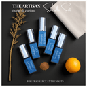 Artisan extrait perfume sample set with five handmade scents